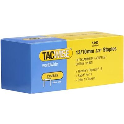 TACWISE grampos galvanizados de tipo 10 mm, metalizado, 13/10 mm, conjunto de 5000 peças TACWISE grampos galvanizados de tipo 10 mm, metalizado, 13/10 mm, conjunto de 5000 peças