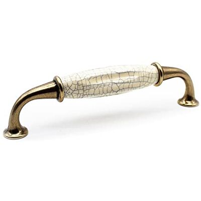 DOJA Barcelona Alças vintage, 4 maçanetas e puxadores antigos, 144 x 35 mm, zinco alumínio e porcelana, puxador para puxadores cozinha, puxadores de armários, gavetas, puxadores de móveis DOJA Barcelona Alças vintage, 4 maçanetas e puxadores antigos, 144 x 35 mm, zinco alumínio e porcelana, puxador para puxadores cozinha, puxadores de armários, gavetas, puxadores de móveis