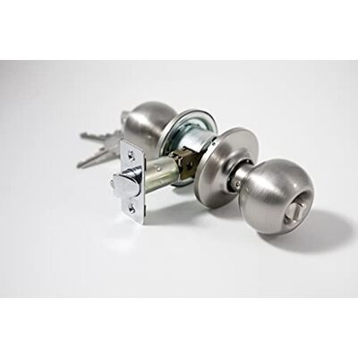 tesa Assa Abloy Conjunto de maçanetas bola para portas níquel acetinado função 00 tesa Assa Abloy Conjunto de maçanetas bola para portas níquel acetinado função 00