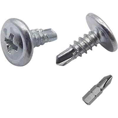 Marcopol Embalagem de 400 parafusos de aço banhado em zinco de 4,2 x 13 mm, cabeça de armadura modificada Phillips, parafuso de chapa autoperfurante, auto-roscante (400, 4,2 x 13 mm) Marcopol Embalagem de 400 parafusos de aço banhado em zinco de 4,2 x 13 mm, cabeça de armadura modificada Phillips, parafuso de chapa autoperfurante, auto-roscante (400, 4,2 x 13 mm)