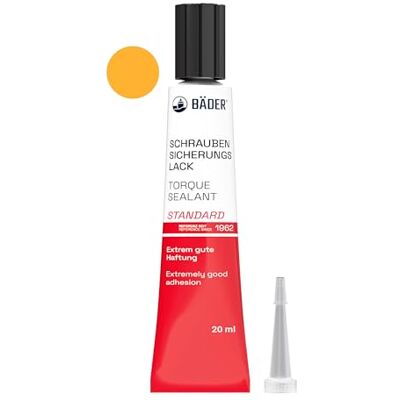 Bäder Original selador de par indicador à prova de manipulações, cor laranja, 20 ml, fixador de roscas fabricado na Alemanha desde 1962, caneta de segurança para vedação e teste de Bäder Original selador de par indicador à prova de manipulações, cor laranja, 20 ml, fixador de roscas fabricado na Alemanha desde 1962, caneta de segurança para vedação e teste de