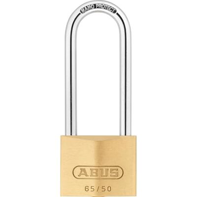 ABUS Cadeado de latão 65/50HB80 arco alto, nível de segurança 6 Corpo maciço de latão com revestimento NANO PROTECT para porões, cacifos e casotas cilindro de pinos de precisão ABUS Cadeado de latão 65/50HB80 arco alto, nível de segurança 6 Corpo maciço de latão com revestimento NANO PROTECT para porões, cacifos e casotas cilindro de pinos de precisão