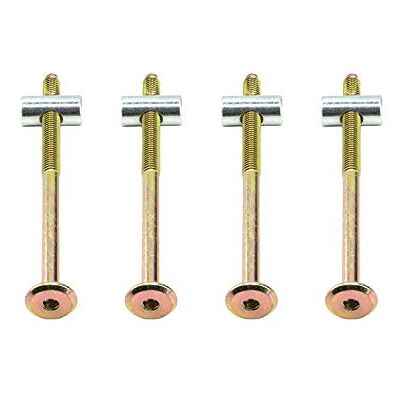 Merriway -Parafusos para móveis de cabeça Allen BZP com porcas de barril M6 x 150 mm, tom dourado Merriway -Parafusos para móveis de cabeça Allen BZP com porcas de barril M6 x 150 mm, tom dourado