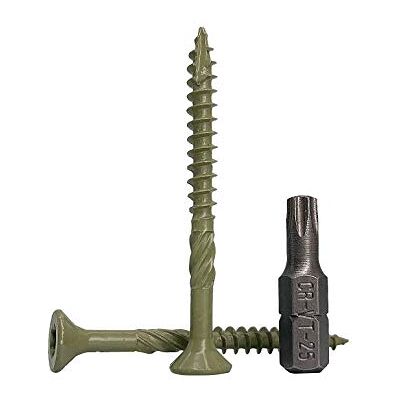 Marcopol Embalagem de 50 peças com acabamento anticorrosivo verde de 4,5 x 50 mm, parafusos para madeira, cabeça torx, tipo 17, cabeça escareada, parafuso exterior (50, 4,5 x 50 mm) Marcopol Embalagem de 50 peças com acabamento anticorrosivo verde de 4,5 x 50 mm, parafusos para madeira, cabeça torx, tipo 17, cabeça escareada, parafuso exterior (50, 4,5 x 50 mm)