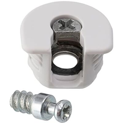 AERZETIX Conjunto de 30 ferragens de montagem excêntricas para embutir + 30 espátulas Ø6x16mm para painel de 16mm em aço cor branco marcenaria móvel madeira MDF melamina armário AERZETIX Conjunto de 30 ferragens de montagem excêntricas para embutir + 30 espátulas Ø6x16mm para painel de 16mm em aço cor branco marcenaria móvel madeira MDF melamina armário
