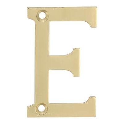 Amig Letra E de aço inoxidável para parafusos em interior e exterior, 100 mm, resistente, para portais, paredes ou fachadas, acabamento prateado Amig Letra E de aço inoxidável para parafusos em interior e exterior, 100 mm, resistente, para portais, paredes ou fachadas, acabamento prateado