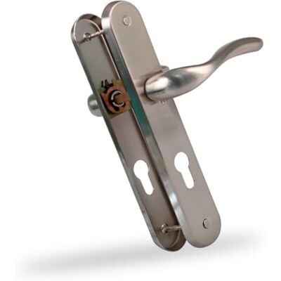 Amig Conjunto de Puxadores com Placa de Aço para Portas Mod. LENA 238 x 40 mm Fechadura de 70 mm Design Elegante e Simples Aço Prateado Mate Amig Conjunto de Puxadores com Placa de Aço para Portas Mod. LENA 238 x 40 mm Fechadura de 70 mm Design Elegante e Simples Aço Prateado Mate
