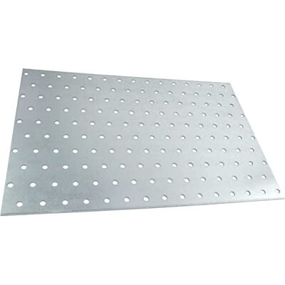 AERZETIX Conjunto de 2 placas de montagem perfuradas 200 x 300 x 2 mm com 150 orifícios, em aço galvanizado Z275 fixação de metal em madeira cor prata AERZETIX Conjunto de 2 placas de montagem perfuradas 200 x 300 x 2 mm com 150 orifícios, em aço galvanizado Z275 fixação de metal em madeira cor prata