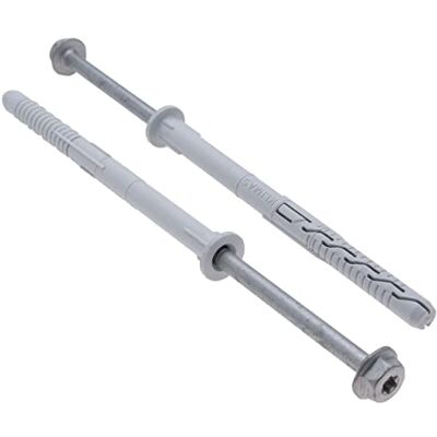 Keple 10 x 180 Hex Torx Parafusos e buchas Fast-K Heavy Duty por pacote de 25 parafusos de montagem de parede buchas de parede com aço inoxidável parafusos de âncora de parede e conjunto de tampas Keple 10 x 180 Hex Torx Parafusos e buchas Fast-K Heavy Duty por pacote de 25 parafusos de montagem de parede buchas de parede com aço inoxidável parafusos de âncora de parede e conjunto de tampas