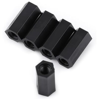 Walfront 100 peças separador pilar hexagonal M3 feminino M3 12 mm nylon preto para montagem entre placas de circuito PCB Walfront 100 peças separador pilar hexagonal M3 feminino M3 12 mm nylon preto para montagem entre placas de circuito PCB