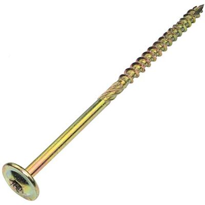 AERZETIX Conjunto de 50 parafusos para madeira Ø 6 x 130 mm, cabeça larga abaulada, impressão estrela fagor 30, aço latão C48354 AERZETIX Conjunto de 50 parafusos para madeira Ø 6 x 130 mm, cabeça larga abaulada, impressão estrela fagor 30, aço latão C48354