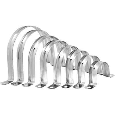 PRIOstahl Braçadeira de tubo, braçadeira em U, meia cobertura, fixação de tubos, aço inoxidável V2A, fixação de tubos, guia de cabos, 110 x 110 mm, 10 unidades PRIOstahl Braçadeira de tubo, braçadeira em U, meia cobertura, fixação de tubos, aço inoxidável V2A, fixação de tubos, guia de cabos, 110 x 110 mm, 10 unidades