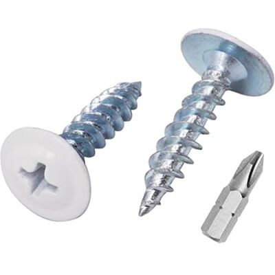 Marcopol Embalagem de 150 peças parafusos de madeira pintados 4,2 x 19 mm, parafusos de metal auto-roscantes, cabeça de armadura mod Phillip, cabeça de bolacha (150, branco puro RAL 9010) Marcopol Embalagem de 150 peças parafusos de madeira pintados 4,2 x 19 mm, parafusos de metal auto-roscantes, cabeça de armadura mod Phillip, cabeça de bolacha (150, branco puro RAL 9010)