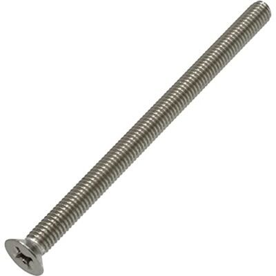 AERZETIX C59576 Conjunto de 5 parafusos de metal M6 x 90 mm com cabeça fresada ranhura PH3 DIN 965 em aço inoxidável A2 rosca métrica padrão parafuso de montagem de fixação AERZETIX C59576 Conjunto de 5 parafusos de metal M6 x 90 mm com cabeça fresada ranhura PH3 DIN 965 em aço inoxidável A2 rosca métrica padrão parafuso de montagem de fixação