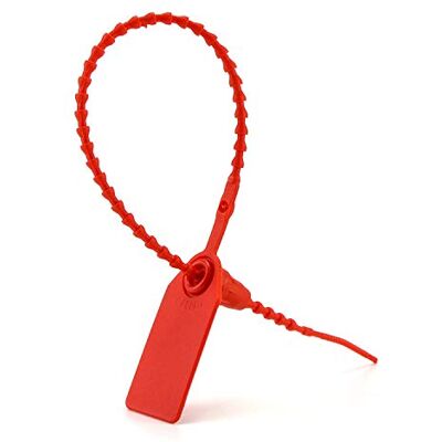 QWORK ® 100 peças selos de segurança de plástico, abraçadeiras numeradas para mala, caixas, contentores, portas, sacos, camião, logística (vermelho) QWORK ® 100 peças selos de segurança de plástico, abraçadeiras numeradas para mala, caixas, contentores, portas, sacos, camião, logística (vermelho)