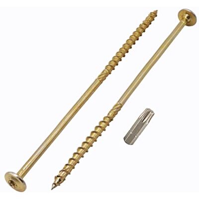 Marcopol Embalagem de 4 parafusos de aço galvanizado de 8 x 300 mm, cabeça torx, cabeça de bolacha, parafusos de madeira, rosca parcialmente (4, 8 x 300 mm) Marcopol Embalagem de 4 parafusos de aço galvanizado de 8 x 300 mm, cabeça torx, cabeça de bolacha, parafusos de madeira, rosca parcialmente (4, 8 x 300 mm)