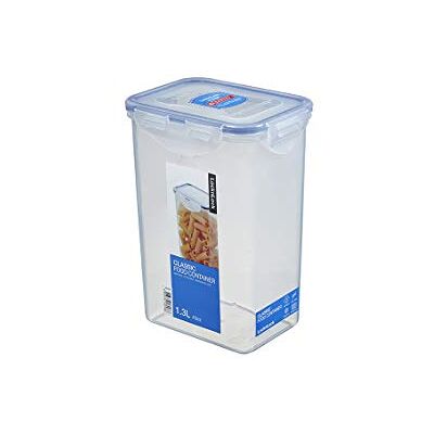 LocknLock Lock & Lock Recipiente de armazenamento retangular , transparente e azul, 1,3 L LocknLock Lock & Lock Recipiente de armazenamento retangular , transparente e azul, 1,3 L