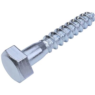 AERZETIX C44595 Conjunto de 10, parafusos para madeira/tira fundos M10 x 60 mm, com cabeça hexagonal 6 lados DIN571 em aço galvanizado, montagem fixação moldura de madeira contraplacada AERZETIX C44595 Conjunto de 10, parafusos para madeira/tira fundos M10 x 60 mm, com cabeça hexagonal 6 lados DIN571 em aço galvanizado, montagem fixação moldura de madeira contraplacada