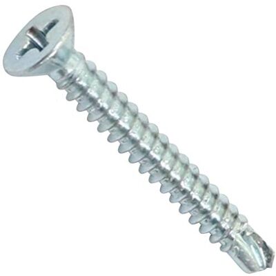 AERZETIX C44691 Conjunto de 100 parafusos para chapa autoperfurantes, Ø 3,9 x 32 mm, com cabeça fresada, DIN 7504 P, com impressão PH/cruciform, em aço galvanizado, chapa metálica cor prata AERZETIX C44691 Conjunto de 100 parafusos para chapa autoperfurantes, Ø 3,9 x 32 mm, com cabeça fresada, DIN 7504 P, com impressão PH/cruciform, em aço galvanizado, chapa metálica cor prata