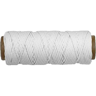 Amig Rolo de corda branca trançada de polipropileno Mod.20180 bobina de cordão multiusos resistente e macia, ideal para trabalhos manuais, artesanato, decoração ou bricolage Medidas: Ø 1,7 mm x 25 m Amig Rolo de corda branca trançada de polipropileno Mod.20180 bobina de cordão multiusos resistente e macia, ideal para trabalhos manuais, artesanato, decoração ou bricolage Medidas: Ø 1,7 mm x 25 m