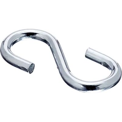 Chapuis Lote de 100 ganchos em S iguais aço galvanizado, diâmetro 2,5 mm, abertura 4,4 mm Chapuis Lote de 100 ganchos em S iguais aço galvanizado, diâmetro 2,5 mm, abertura 4,4 mm
