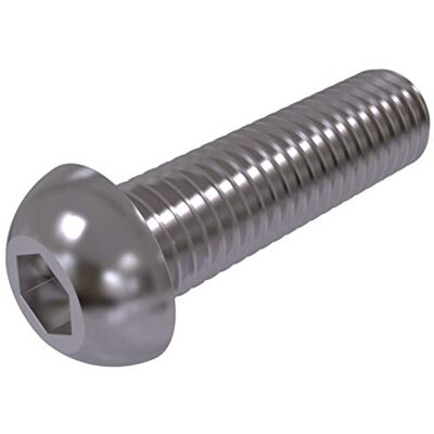 Keple M6 Parafuso de botão de renda hexagonal tamanho 25 mm (embalagem de 10) parafusos de cabeça de botão parafusos de encaixe Allen oco parafusos de liga de aço zinco Iso 7380 Keple M6 Parafuso de botão de renda hexagonal tamanho 25 mm (embalagem de 10) parafusos de cabeça de botão parafusos de encaixe Allen oco parafusos de liga de aço zinco Iso 7380