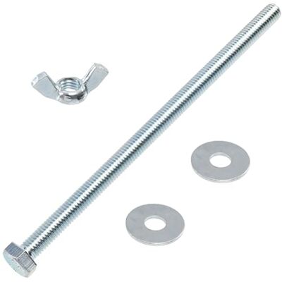 AERZETIX Conjunto de 5 porcas de borboleta M8 10 arruelas planas largas M8 5 parafusos de cabeça hexagonal M8 x 150 mm aço AERZETIX Conjunto de 5 porcas de borboleta M8 10 arruelas planas largas M8 5 parafusos de cabeça hexagonal M8 x 150 mm aço