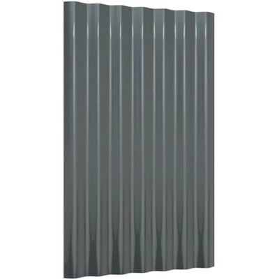 vidaXL 36 painéis tecido lâmina teto ondulado metal canelado cobertura estável casas móveis aço revestido cinzento aço antracite vidaXL 36 painéis tecido lâmina teto ondulado metal canelado cobertura estável casas móveis aço revestido cinzento aço antracite