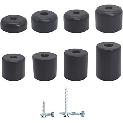 Marcopol Pacote de 4 pernas pretas para móveis, altura 50 mm, diâmetro redondo 50 mm, material plástico, parafusos incluídos (4, 50 mm de altura) Marcopol Pacote de 4 pernas pretas para móveis, altura 50 mm, diâmetro redondo 50 mm, material plástico, parafusos incluídos (4, 50 mm de altura)
