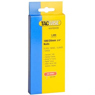 TACWISE pregos, 180 x 20 mm (caixa de 1000 unidades), prata, 20 mm, conjunto de peças TACWISE pregos, 180 x 20 mm (caixa de 1000 unidades), prata, 20 mm, conjunto de peças