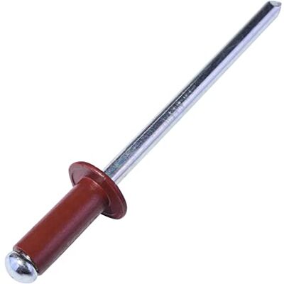 AERZETIX Conjunto de 50 rebites cegos Ø 4 x 10 mm cor vermelha óxido RAL 3009 em aço/alumínio rebite pop com ruptura da haste AERZETIX Conjunto de 50 rebites cegos Ø 4 x 10 mm cor vermelha óxido RAL 3009 em aço/alumínio rebite pop com ruptura da haste