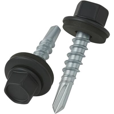 Keple 4,8 mm x 25 mm Parafusos para telhados, cabeça hexagonal, autoperfurantes, cor (RAL 7016 Cinzento antracite) Parafusos com arruela de vedação, Parafuso endurecido galvanizado à prova de oxidação 50 Keple 4,8 mm x 25 mm Parafusos para telhados, cabeça hexagonal, autoperfurantes, cor (RAL 7016 Cinzento antracite) Parafusos com arruela de vedação, Parafuso endurecido galvanizado à prova de oxidação 50