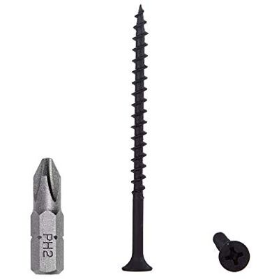 Marcopol Lote de 50 parafusos de aço carbono de fosfato preto, 4,2 x 70 mm, parafusos para drywall, fechos de aglomerado, cabeça de cubo Phillips (50, 4,2 x 70 mm) Marcopol Lote de 50 parafusos de aço carbono de fosfato preto, 4,2 x 70 mm, parafusos para drywall, fechos de aglomerado, cabeça de cubo Phillips (50, 4,2 x 70 mm)