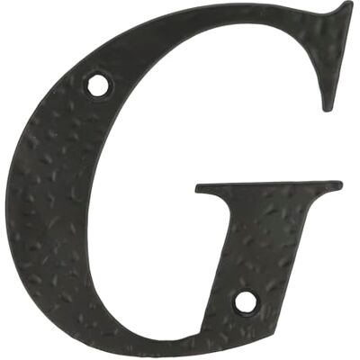 Amig Letra G para casas ou portais 100 x 97 mm Para paredes ou muros exteriores de habitações De aço acabamento preto epóxi Estilo forja Inclui buchas e parafusos Amig Letra G para casas ou portais 100 x 97 mm Para paredes ou muros exteriores de habitações De aço acabamento preto epóxi Estilo forja Inclui buchas e parafusos