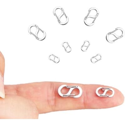 SZZETK 8 peças fechos de pulseira de bloqueio S-Lock, fechos de mosquetão com abertura dupla, fecho de corrente dupla, fivela de bloqueio de pulseira de aço inoxidável. 2 tamanhos 12 mm/16,5 mm Cierres de Mosquetón con Doble Apertura, Cierre de Doble Ca SZZETK 8 peças fechos de pulseira de bloqueio S-Lock, fechos de mosquetão com abertura dupla, fecho de corrente dupla, fivela de bloqueio de pulseira de aço inoxidável. 2 tamanhos 12 mm/16,5 mm Cierres de Mosquetón con Doble Apertura, Cierre de Doble Ca