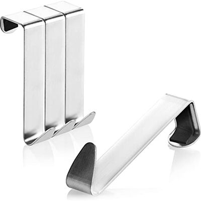 com-four ® 4 ganchos de porta de aço inoxidável, 7,5 cm Gancho com proteção de espuma para casacos, bolsas, decoração e portas de armário com-four ® 4 ganchos de porta de aço inoxidável, 7,5 cm Gancho com proteção de espuma para casacos, bolsas, decoração e portas de armário