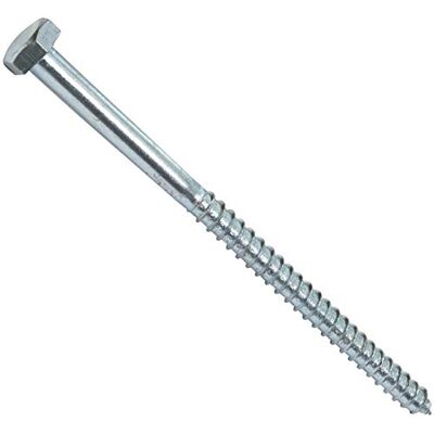 AERZETIX C44615 Conjunto de 10, parafusos para madeira/tira fundos M12 x 200 mm, com cabeça hexagonal 6 lados DIN571 em aço galvanizado, montagem fixação moldura de madeira contraplacada AERZETIX C44615 Conjunto de 10, parafusos para madeira/tira fundos M12 x 200 mm, com cabeça hexagonal 6 lados DIN571 em aço galvanizado, montagem fixação moldura de madeira contraplacada