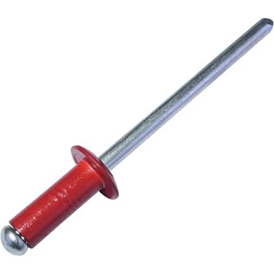 AERZETIX Conjunto de 50 rebites cegos Ø 4 x 10 mm cor vermelho fogo RAL 3000 em aço/alumínio rebite pop com ruptura da haste AERZETIX Conjunto de 50 rebites cegos Ø 4 x 10 mm cor vermelho fogo RAL 3000 em aço/alumínio rebite pop com ruptura da haste