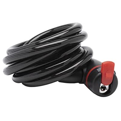 Burg-Wächter Cadeado para bicicleta com chave, cadeado em espiral com suporte, dispositivo anti-roubo, cadeado de cabo com cadeado de corda, 180 cm de comprimento, Ø 10 mm Burg-Wächter Cadeado para bicicleta com chave, cadeado em espiral com suporte, dispositivo anti-roubo, cadeado de cabo com cadeado de corda, 180 cm de comprimento, Ø 10 mm