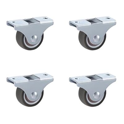 LIKERAINY Rodas silenciosas TPR Ø 32 x 13 mm para móveis rodas de borracha sem travão para armário de móveis com placa de montagem capacidade de carga 60 kg embalagem de 4 LIKERAINY Rodas silenciosas TPR Ø 32 x 13 mm para móveis rodas de borracha sem travão para armário de móveis com placa de montagem capacidade de carga 60 kg embalagem de 4