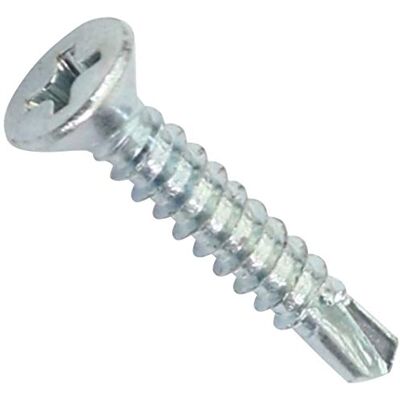 AERZETIX C44689 Conjunto de 100 parafusos para chapa autoperfurantes, Ø 3,9 x 22 mm, com cabeça fresada, DIN 7504 P, com impressão PH/cruciform, em aço galvanizado, chapa metálica cor prata AERZETIX C44689 Conjunto de 100 parafusos para chapa autoperfurantes, Ø 3,9 x 22 mm, com cabeça fresada, DIN 7504 P, com impressão PH/cruciform, em aço galvanizado, chapa metálica cor prata