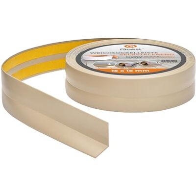 Garmin Rodapés flexível auto-adesivo 15 mm x 15 mm 5 metros Rodapé dobrável para cozinha casa de banho fita de vedação perfil PVC estanque decorativo bege Garmin Rodapés flexível auto-adesivo 15 mm x 15 mm 5 metros Rodapé dobrável para cozinha casa de banho fita de vedação perfil PVC estanque decorativo bege