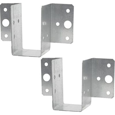 AERZETIX C58648 Conjunto de 2 sapatos de feixe com asas exteriores 41 x 45 x 70 mm, com 14 orifícios, em aço galvanizado Z275 AERZETIX C58648 Conjunto de 2 sapatos de feixe com asas exteriores 41 x 45 x 70 mm, com 14 orifícios, em aço galvanizado Z275