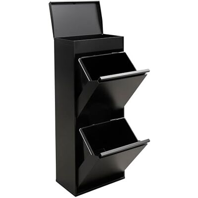 ARREGUI Top CR426-B2 Caixote do Lixo e Reciclagem de 2 Compartimentos com Gaveta Superior 2x23 L (46 L) com Cubetas Grandes para Envases Contenedores de Reciclagem de Cozinha preto ARREGUI Top CR426-B2 Caixote do Lixo e Reciclagem de 2 Compartimentos com Gaveta Superior 2x23 L (46 L) com Cubetas Grandes para Envases Contenedores de Reciclagem de Cozinha preto