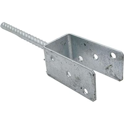 DOJA Barcelona Fixação de Poste 4 Suportes em U para Postes 81 x 325 x 120 x 18 mm Aço Galvanizado Pé de Postes para Cercas, Ripas de Madeira, Malha Metálica, Pérgulas de Madeira DOJA Barcelona Fixação de Poste 4 Suportes em U para Postes 81 x 325 x 120 x 18 mm Aço Galvanizado Pé de Postes para Cercas, Ripas de Madeira, Malha Metálica, Pérgulas de Madeira