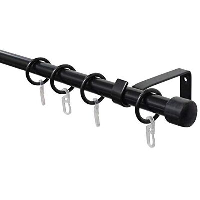 Gardinia Conjunto de varão de cortina, 1 tampa, conjunto completo, inclui material de fixação, comprimento 130 240 cm, metal/plástico, preto Gardinia Conjunto de varão de cortina, 1 tampa, conjunto completo, inclui material de fixação, comprimento 130 240 cm, metal/plástico, preto