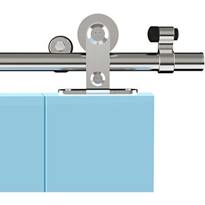CCJH 243CM/8FT Kit de Acessórios para Porta de Correr em Aço Inoxidável, Guia e Riel para Portas de Correr, Forma T CCJH 243CM/8FT Kit de Acessórios para Porta de Correr em Aço Inoxidável, Guia e Riel para Portas de Correr, Forma T