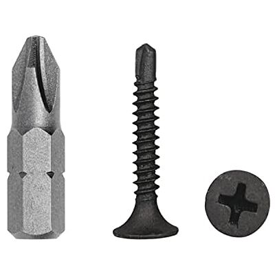 Marcopol Embalagem de 400 parafusos para painéis de gesso de aço carbono fosfatado preto 3,5 x 25 mm auto-roscantes para chapa Marcopol Embalagem de 400 parafusos para painéis de gesso de aço carbono fosfatado preto 3,5 x 25 mm auto-roscantes para chapa