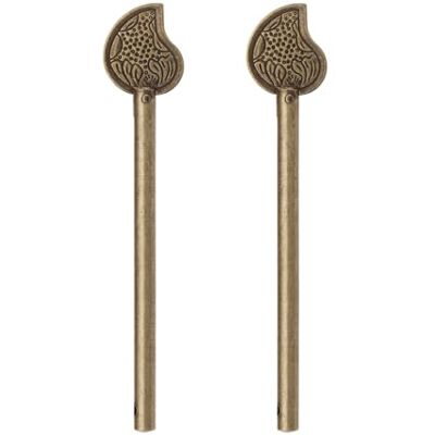 eMagTech 2 peças de pino de bloqueio de bronze retro pino de bloqueio chinês trava de chave de armário de estilo de folha parafuso de porta para porta de gaveta armário porta de sapato porta (11 mm) eMagTech 2 peças de pino de bloqueio de bronze retro pino de bloqueio chinês trava de chave de armário de estilo de folha parafuso de porta para porta de gaveta armário porta de sapato porta (11 mm)