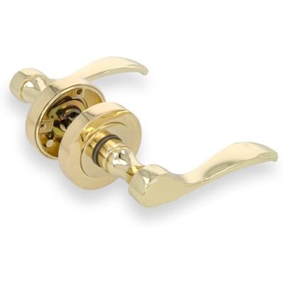 Amig Conjunto de manípulo com roseta, modelo Yaltarz, fabricado em aço latão envernizado, medidas: 52 mm, quadrado de 6 mm, ideal para portas de interior ou exterior, design moderno Amig Conjunto de manípulo com roseta, modelo Yaltarz, fabricado em aço latão envernizado, medidas: 52 mm, quadrado de 6 mm, ideal para portas de interior ou exterior, design moderno